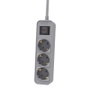 PHILIPS Base Múltiple CHP2134G/12 con 3 Tomas e Interruptor, Gris